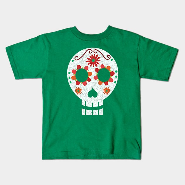 Dia de Los Muertos Verde Kids T-Shirt by Heyday Threads